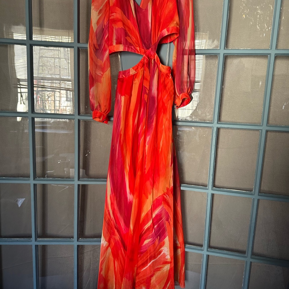 Elegant Red and Orange Women's Dress
